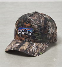 Patagonia Camo Mesh Trucker Hat Cap Logo Patch Adjustable Unisex picture