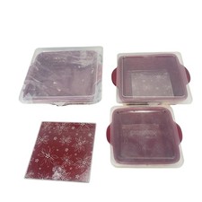 Temptations By Tara Old World Red Square Baking Dishes 9 Piece Set of Casseroles picture