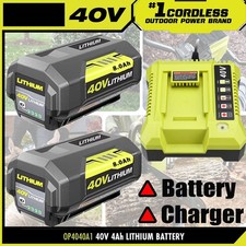8.0Ah Battery 40 Volt for Ryobi 40V Lithium OP40602 Battery with LED / Charger picture