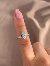 Luxury 5.20Ct Marquise Lab Grown Engagement Diamond Ring 18K White Gold picture