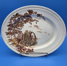 VTG Royal Tudor Ware Olde Abbey Oval Serving Platter Staffordshire England 1930s picture