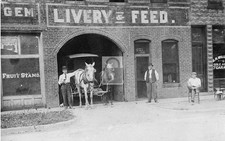 Livery & Feed Store Horse Drawn Delivery Truck Marshall Illinois IL - Reprint picture