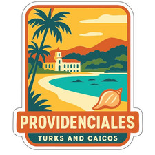 Providenciales Turks and Caicos Sticker Decal Vinyl Die-Cut City Skyline picture