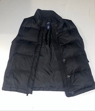 Vintage 2002 GAP Women’s Medium Black Down Puffer Vest Ribbed Sides Y2K picture