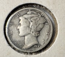 1929-P Mercury Dime F Fine 90% Silver picture