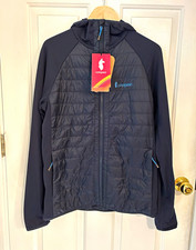Cotopaxi Men’s M Blue Nylon Hooded Full Zip Quilted Jacket Logo New Tags picture