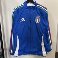 Adidas Men Italy FIGC Anthem Jacket Reversible Blue White Soccer IX0418 Size S picture