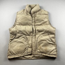 Vintage Class-5 Vest Puffer Mens XS Beige Quilted Down Full Zip Outdoor USA 80s picture
