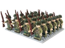 24pcs WW2 Military Figures Set (USA, UK, GER, FRA, SOVIET), DIY Men Toy Gift picture