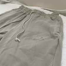 YoungLA Joggers Mens Medium Beige Cargo Sweatpants Drawstring Gym Comfort Pants picture