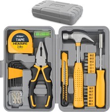Hi-Spec 25pc Yellow Home Tool Kit Small Toolbox Set for DIY Repairs picture