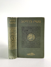 1800s Antique Poetical Works Of Walter Scott HardcoverCloth Inscribed Illustrd picture