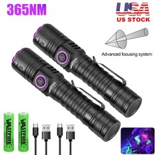2x 365nm UV Flashlight Ultraviolet Torch Scorpion Detector Light USB Charging picture