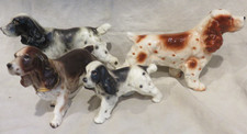 4 Spaniel Figurines Springer & Cocker Liver & White Black & White Japan picture
