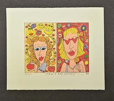 1997 James Rizzi Fruit and Candy Signed Hand Cut 3D Silkscreen 222/350 picture