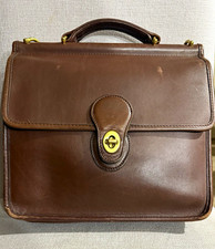 Vintage Coach Willis Bag 9927 Brown Leather Brass Turnlock Crossbody Hangtag picture