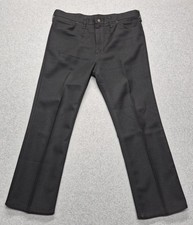 Wrangler Pants Mens 38x30 Black Wrancher Dress Jeans Bootcut Flat Front USA made picture