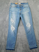BKE Payton Jeans Womens 27 LCurvy Fit Mid Rise Distressed Ankle Skinny Stretch picture