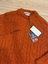 NWT Peregrine Men’s Hudson Aran Sweater Orange Size L picture