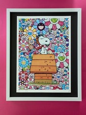 🔥DeathNYC Large Framed 16x20in Pop Art Graffiti Certified /Snoopy Murakami 1$ picture