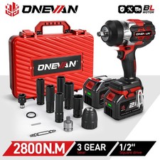 ONEVAN 2800Nm Electric Impact Wrench Cordless 1/2'' Power Driver w/2 6Ah Battery picture