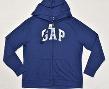 GAP Men's Full Zip Hoodie Sweatshirt Navy Blue Arch Logo Size XL NWT picture