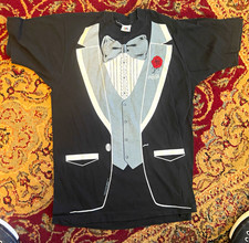 Vintage Coca-Cola 1980 coke promo Shirt Tuxedo Graphic Black picture