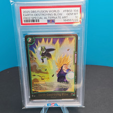 Bandai DBS Fusion World Earth-Destroying Blow FB02-104 SP Alt Art Foil PSA 10 picture