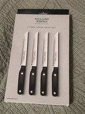 Williams Sonoma Elite 4 Piece Steak knife set 4 knives cutlery 5