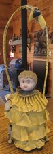 1930's Antique Boy Paper Dress Metal Head Handle Hand-Painted Handmade Doorstop picture