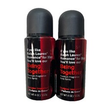2x Being Together Premium Men's Fragrance Body Spray Designer Imposter 4 Oz picture