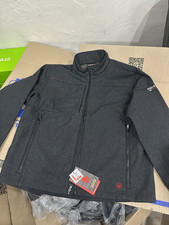 Ariat FR Men’s Gray Softshell Jacket Full Zip Zipped Pockets Stand-Up M picture