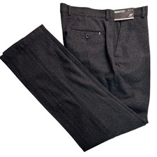 JF J. Ferrar Mens Charcoal Tweed Wool Blend Straight Leg Dress Pants 34x34 NEW picture