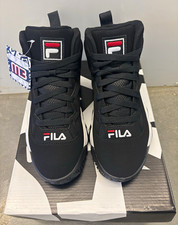 FILA MB Men’s Mid Top Lace Up Athletic Sneaker Black/White/Red 1VB90140 picture