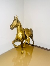 Vintage Cast Metal Golden Copper Horse Antique statue picture