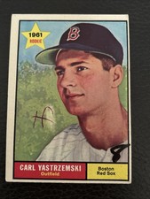 1961 Topps #287 Carl Yastrzemski Star Rookie RC Red Sox HOF - Ink Marks (Read) picture