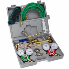 XtremepowerUS Oxy Acetylene Welding Cutting Brazing 3 Nozzle Cutting Torch Case picture