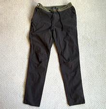 Roark Layover Men’s Black Solid Casual Pants L Elastic Waist Drawstring Pockets picture