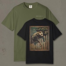 POSSUM Moon double sided T-Shirt, Play Dead Opossum Shirt, Night Creature Tee picture