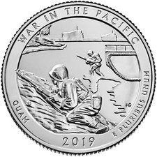 2019 D War in the Pacific Quarter.  ATB Series Uncirculated From US Mint roll. picture