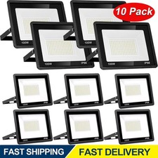 10 Pack 100W LED Flood Light Outdoor Super Bright Security Light IP66 Waterproof picture