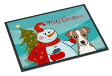 Caroline's Treasures BB1880JMAT Snowman with Jack Russell Terrier Doormat 24x36 picture