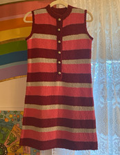 1960s TWIGGY MOD bouclé knit sweater dress | Size S/M picture