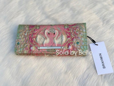 NWT Brahmin Odette Ombre Melbourne Ady Wallet Leather Swan Pink picture