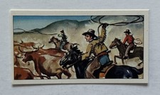 Burtons Wagon Wheels Wild West Cowboy Cattle Round-Up Tobacco Card #16 TR7 picture