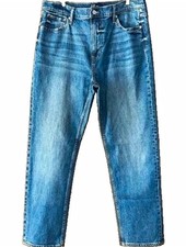 Women’s Blue Medium Wash Straight Leg Denim Jeans 5-Pocket Pockets picture