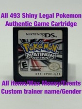 Unlocked Authentic Pokemon Platinum Nintendo DS All 493 Shiny Pokemon All Items picture