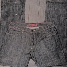 Krew Premium K700 Jeans Mens 34 Dark Wash Straight Leg Raw Denim Y2K picture