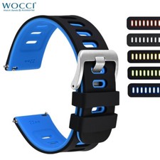 WOCCI Silicone Watch Bands 18mm 20mm 22mm for Men Women Black Grey Blue Orange picture