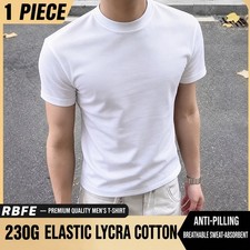 Black Men's Solid Color Short-Sleeve T-Shirt, Summer American-Style picture